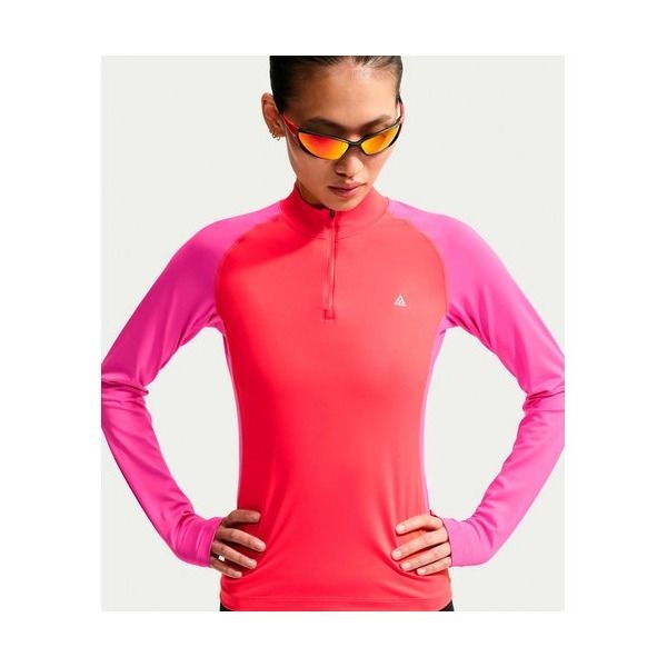 제조사: Nike inc. / 수입처 : 나이키코리아(유) 나이키 [나이키] IQ6323-696 ACG 와일드씨 드라이 핏 쿼터집 긴소매 하이킹 탑 W - 라이트 크림슨:데저트 핑크:서밋 화이트 - 6