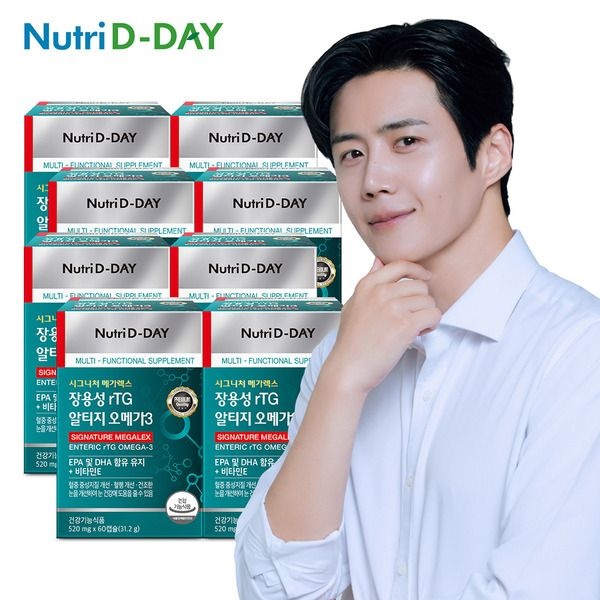 [패션플러스][뉴트리디데이]뉴트리디데이 장용성 rTG 알티지 오메가3 메가렉스 60캡슐 x 8박스.