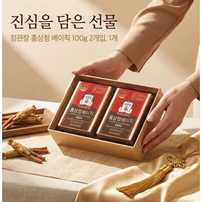 | 정관장 | 홍삼정 베이직 100g x 2병(200g),1개 일상면역 체력관리 품격있는 먹기편한 홍삼진액