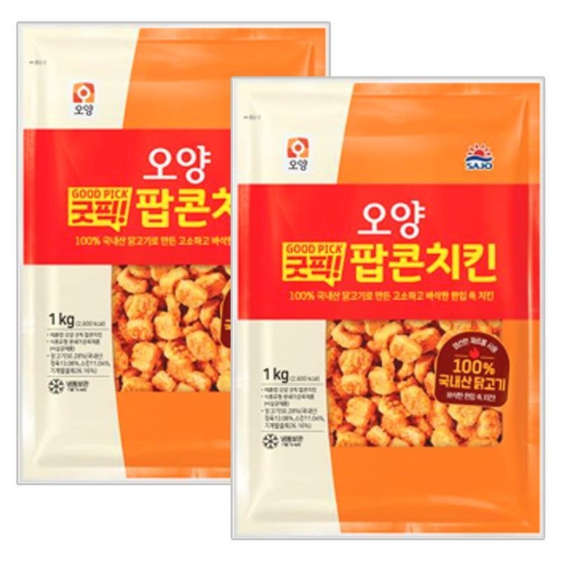 사조오양 굿픽 팝콘치킨 1kg x 2개