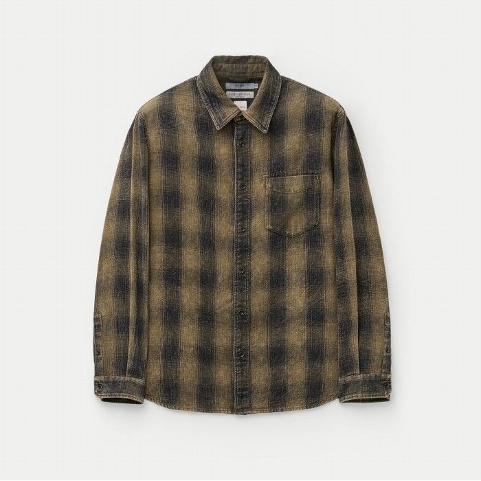 시리즈 [ISLAND DENIM] 워싱 카키 체크셔츠(릴렉스핏) SASFW26421KHX