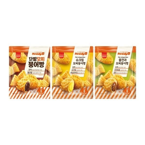 삼립 레디비 냉동 모찌붕어빵 3종 560g 4봉 택 단팥/슈크림/꿀견과
