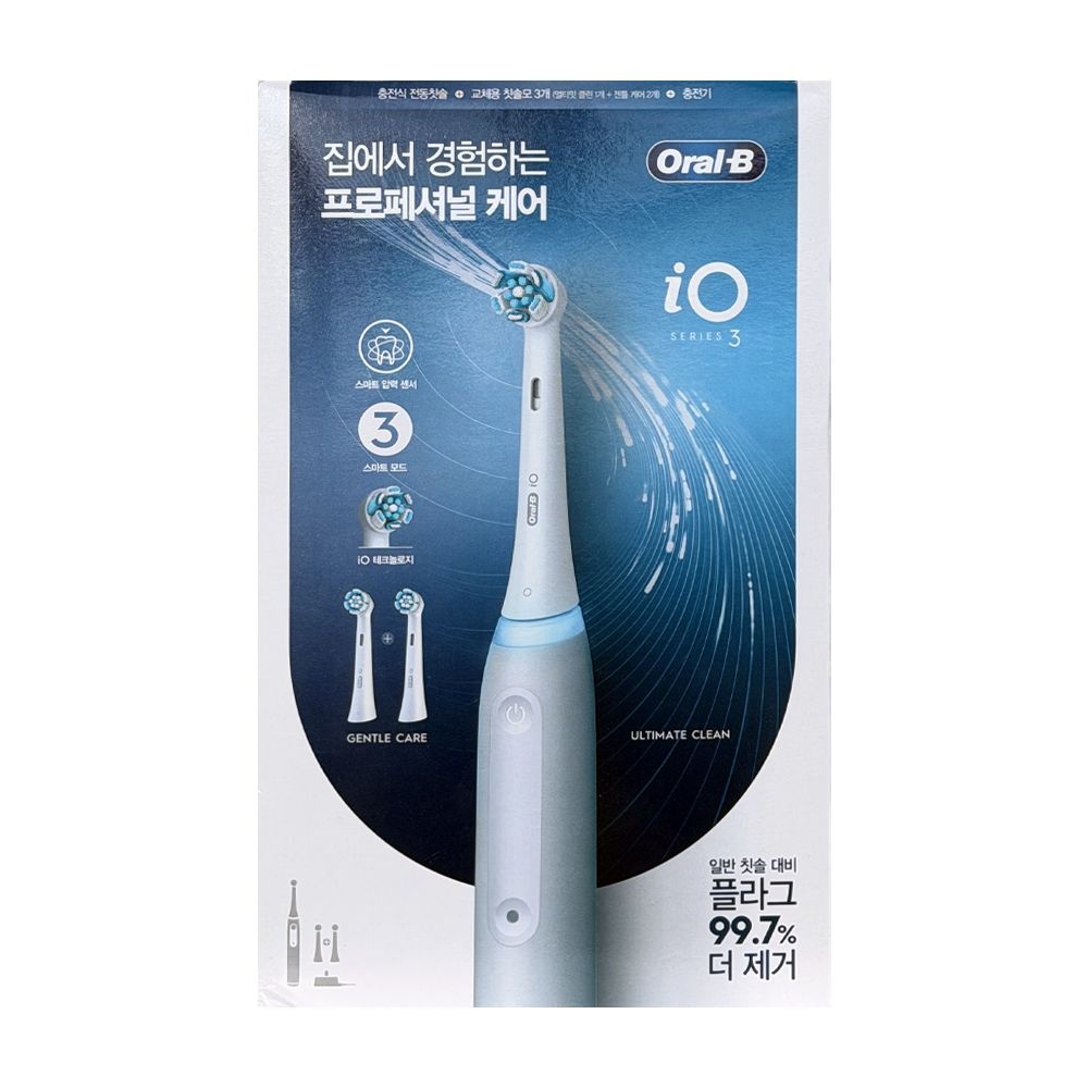 PG 오랄비 iO3 시리즈 3769 아이코닉 전동칫솔 그레이 1개 + 리필모 2개