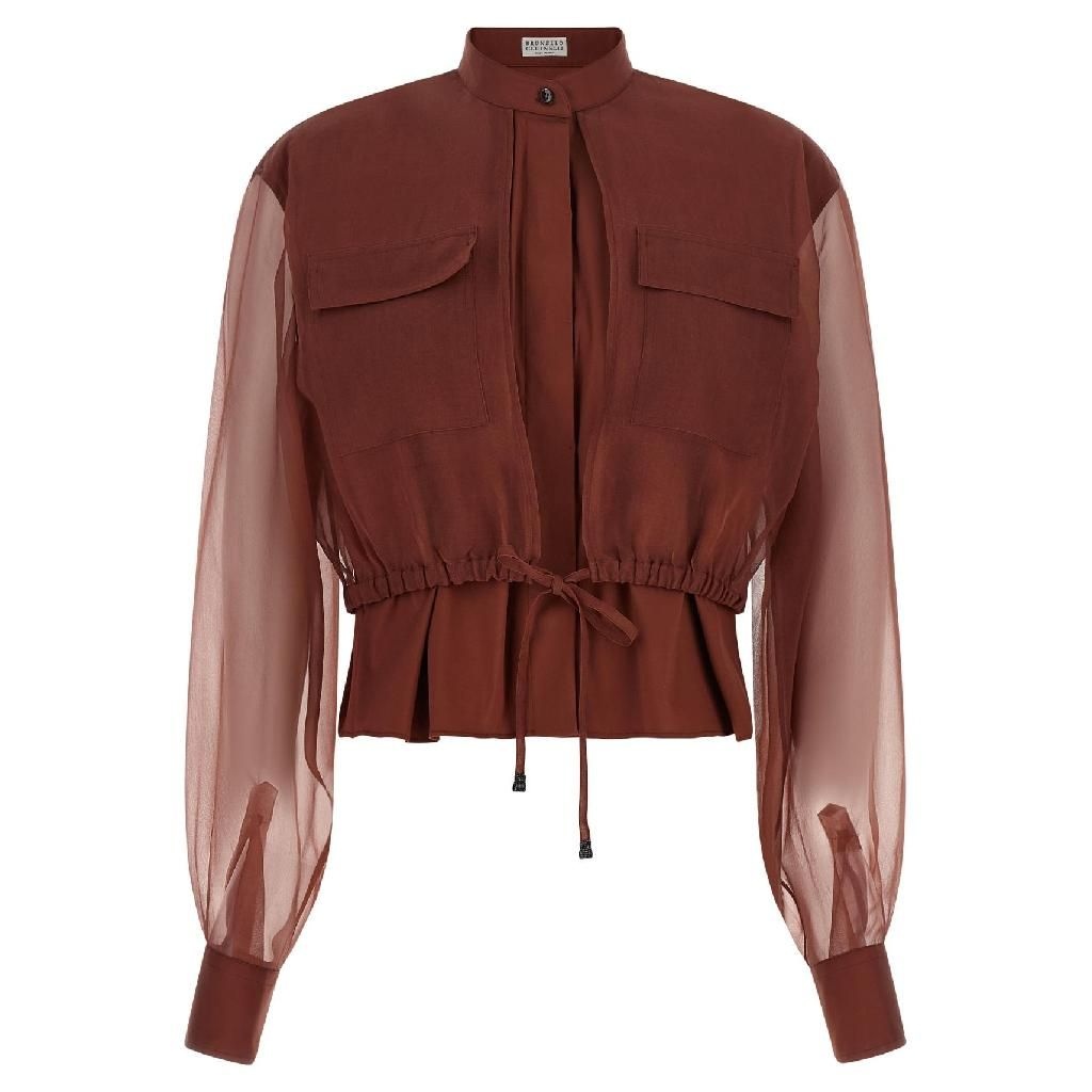 브루넬로 쿠치넬리 [해외] 브루넬로 쿠치넬리 BRUNELLO CUCINELLI 실크소매 블라우스 M0091NC416C9093