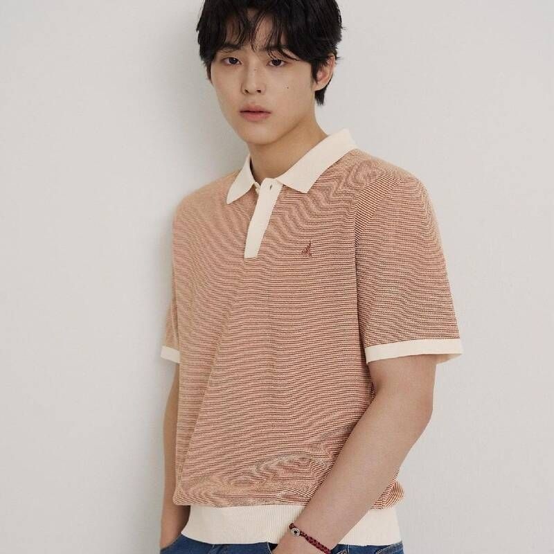 빈폴 멘 빈폴 멘 투톤 텍스쳐 칼라넥 니트 - 오렌지 BC6351C328 7U3M6S 5K1N4L