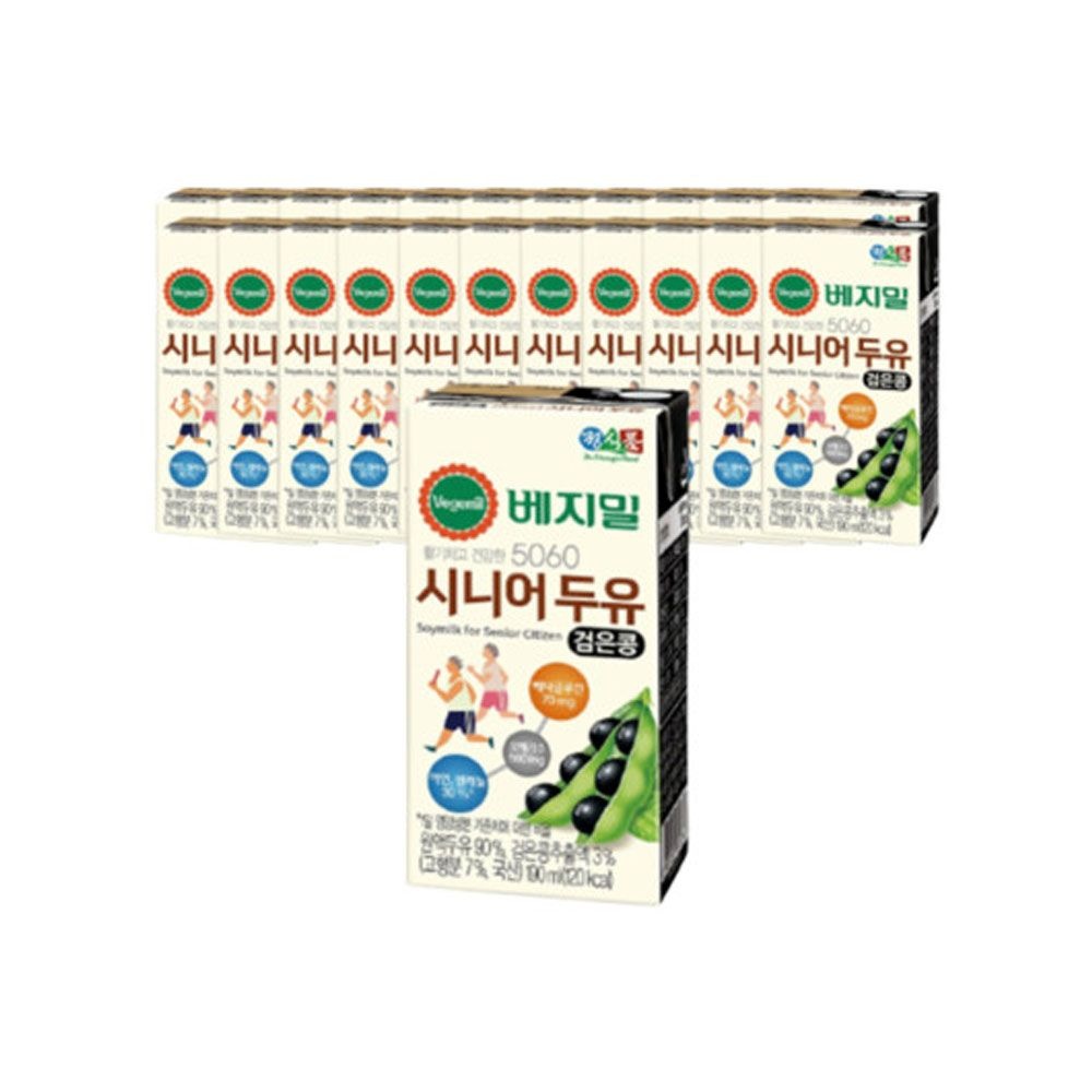 베지밀 5060 시니어 두유 검은콩 190ml (96개) 정식품 메티오닌 노년기 단백질 영양 간식