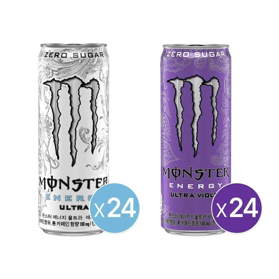 (본사직영) 몬스터 에너지 울트라 355ml 24캔+몬스터 바이올렛 355ml 24캔_분리배송