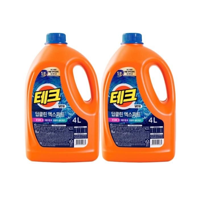 테크 딥클린 엑스퍼트 세탁세제 4L (일반) x2개