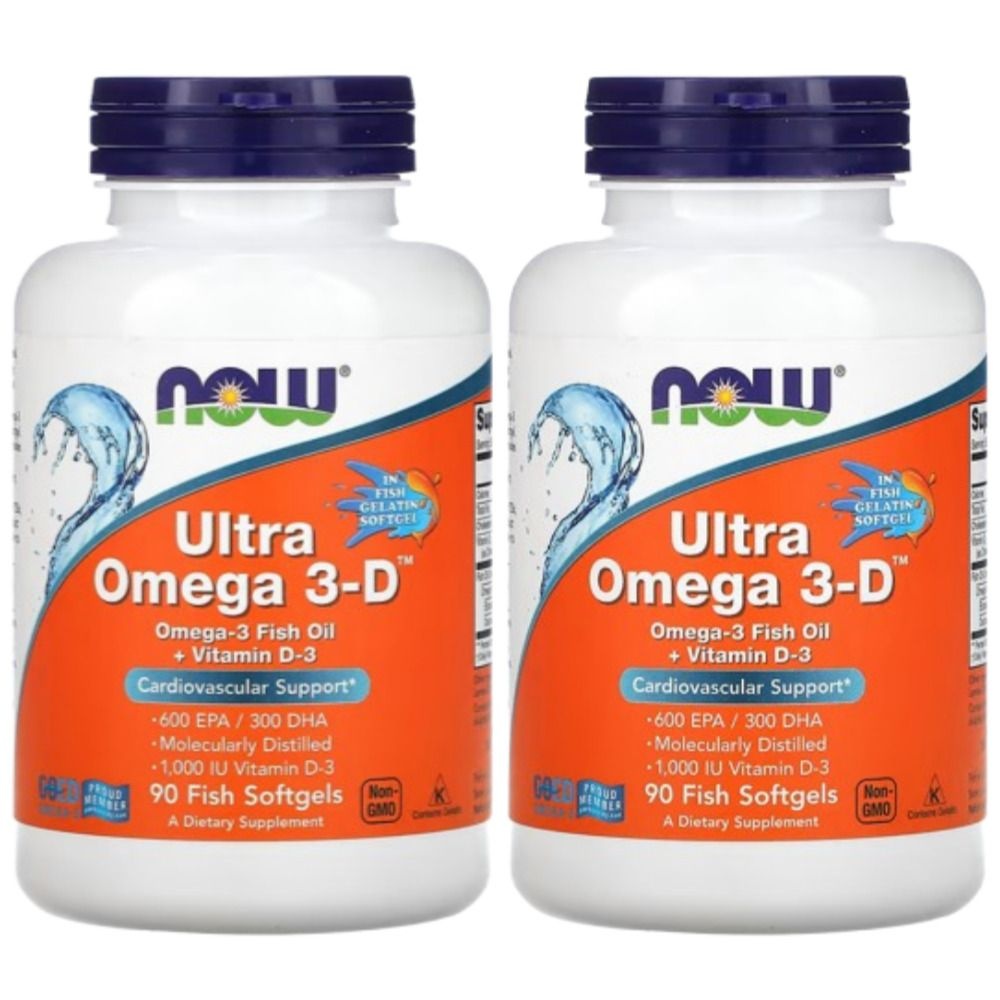 [해외] 나우푸드 울트라 오메가 3-D Ultra Omega  EPA 600/DHA 300 피쉬 소프트젤 90정 2개
