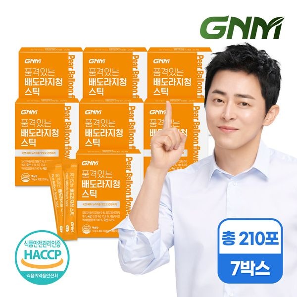 (현대Hmall) GNM 품격있는 국산 배 도라지청 스틱 7박스 (총 210포) / 배도라지즙 대추 모과