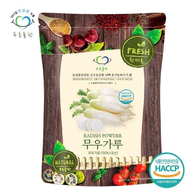 푸른들판 (현대Hmall) [푸른들판] 국내산 무우 분말 가루 500g 1봉 100프로
