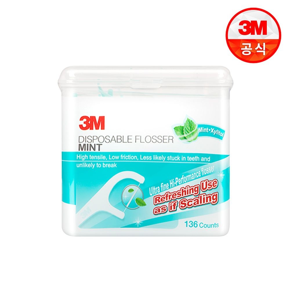 (현대Hmall) 3M 싱글라인 일회용 민트향 치실 136개입