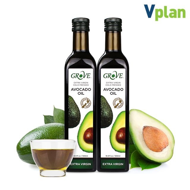 브이플랜 (현대Hmall) 그로브 냉압착 엑스트라버진 아보카도오일 500ml X2병 뉴질랜드 아보카도유