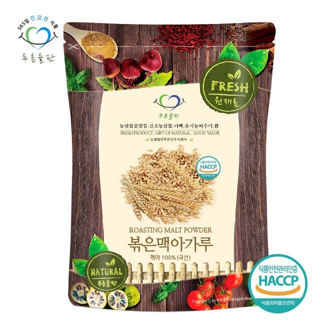 푸른들판 (현대Hmall) [푸른들판] 국내산 볶은 맥아 분말 가루 500g 1봉 100프로 잡곡 곡물 차