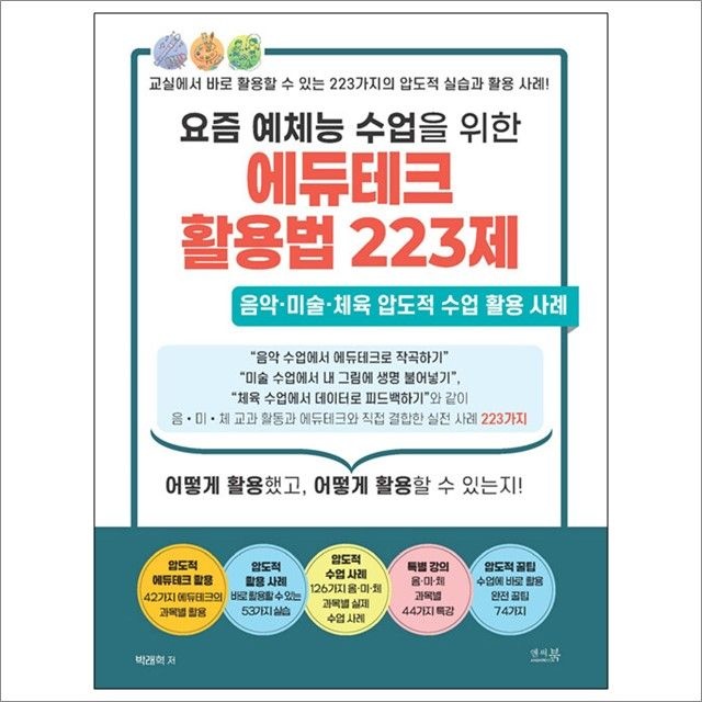 박래혁 요즘 예체능 수업을 위한 에듀테크 활용법 223제 : 박래혁,앤써북 (782537)