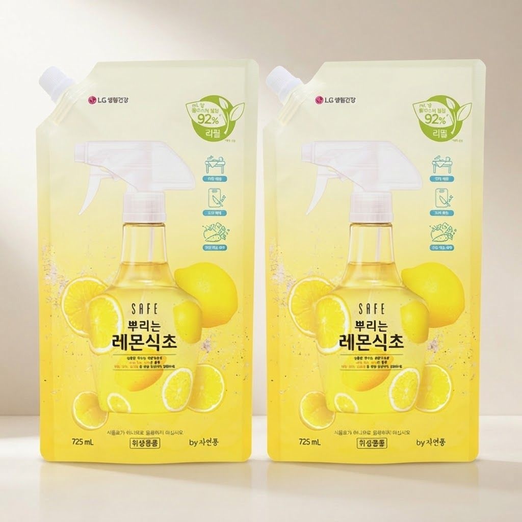세이프 살균용 리필형 레몬식초 뿌리는 725ml 2개