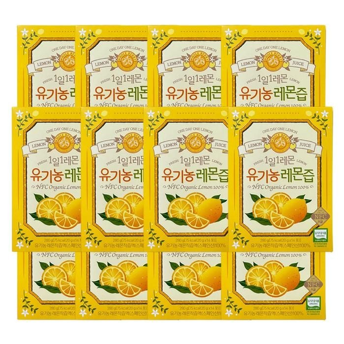 [오늘출발] 홀베리 레몬즙 20g 1일1 레몬 유기농 레몬 착즙 원액 레몬수 14포, 12개