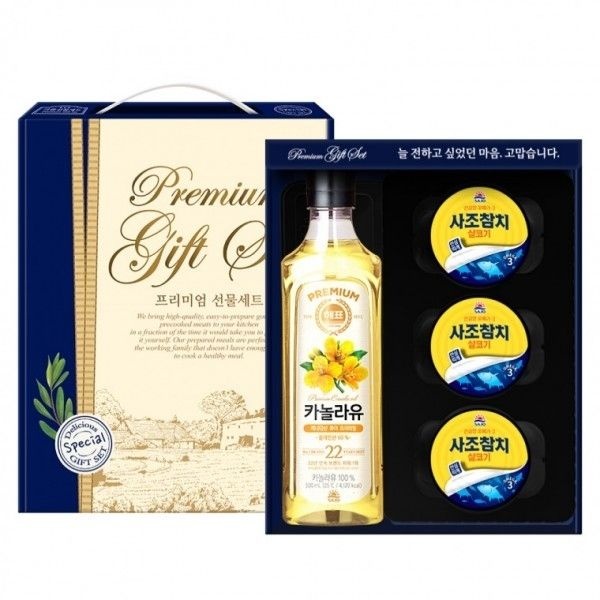 선물세트 기쁨3-1호(해표카놀라유500ml + 사조참치85gx3캔)
