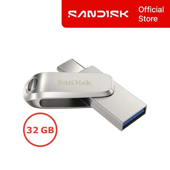공식 정품 SanDisk 울트라 듀얼 드라이브 럭스 SDDDC4 실버 32GB 32기가 USB 3.2 400MB/s OTG 메모리