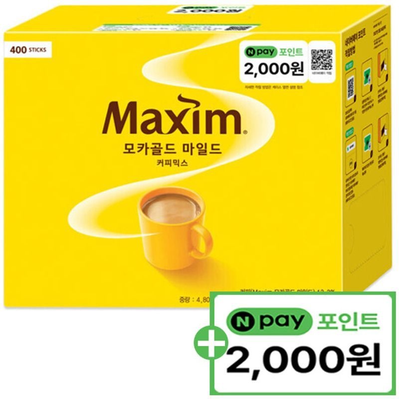 맥심 모카골드 커피믹스 400T+네이버 포인트 2,000원