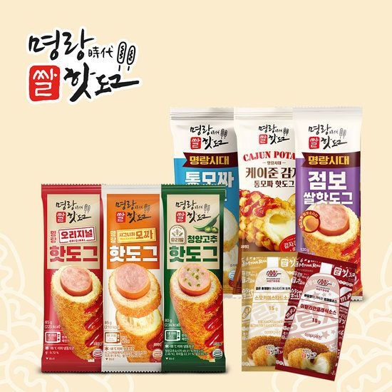 명랑핫도그 {백화점 상품} 명랑핫도그 3가지맛 핫도그 구성 (6개입) + 소스 모음전 512405