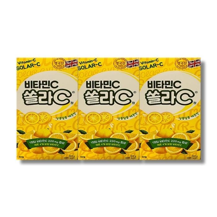 고려은단 쏠라C 비타민C 레몬맛 80정 3박스