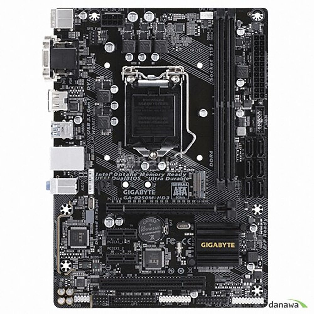 GIGABYTE GA-B250M-HD3 듀러블에디션 M-ATX 1151 소켓 6세대 7세대 메인보드 백패널 포함