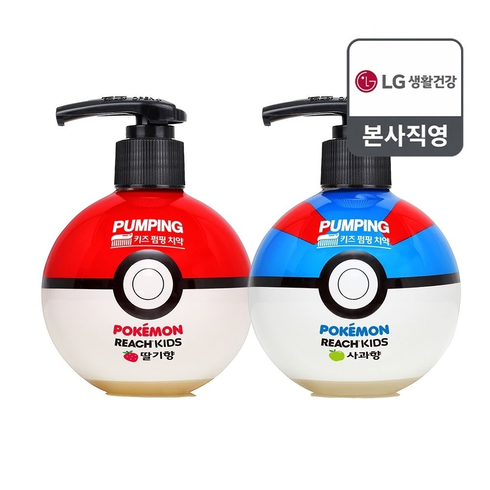 (현대Hmall) 리치 포켓몬볼 키즈 펌핑치약 250g (딸기/사과 2종 택1) x 1개