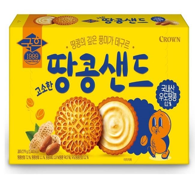 크라운 고소한 땅콩샌드 279g x12