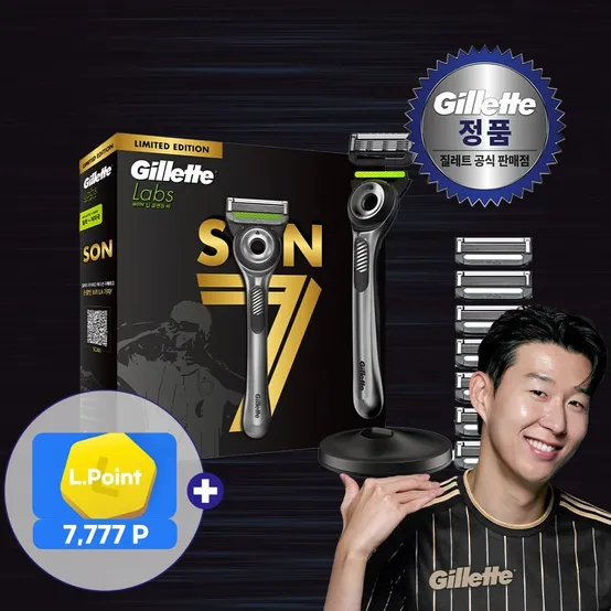 [LA손흥민 경기티켓 추첨 증정] 질레트랩스 손흥민 에디션(핸들 + 면도날8입 + 스탠드) / 엘포인트 최대 7777점
