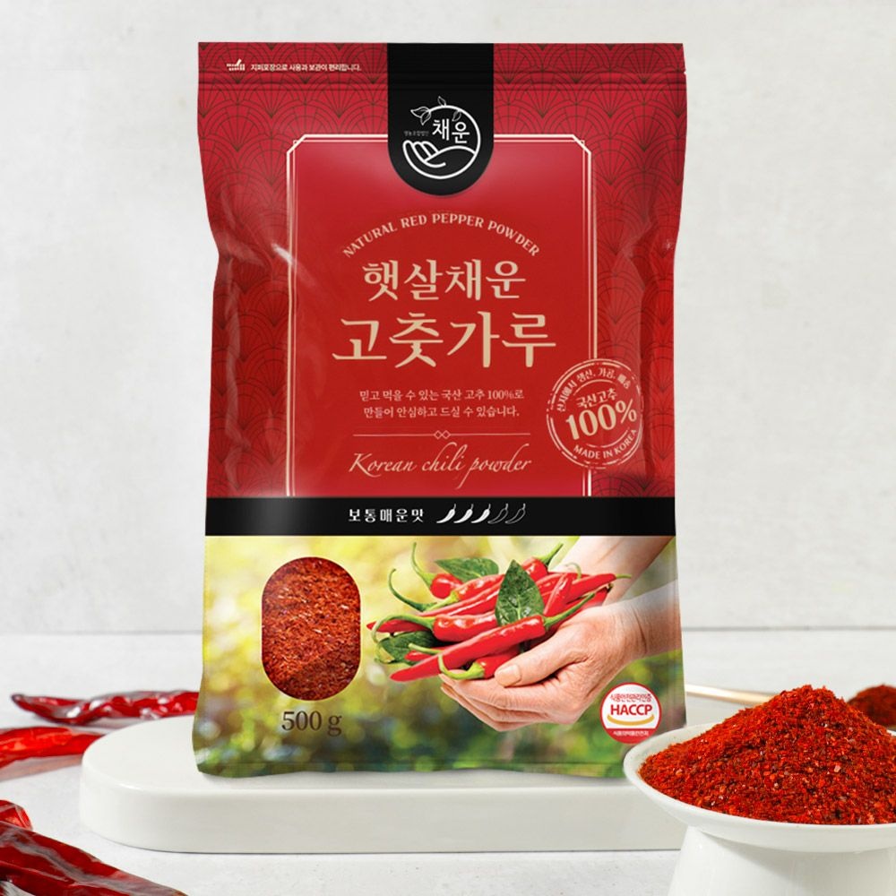 [롯데백화점] 인정식탁 햇빛고을 2026 햇고춧가루 보통 매운맛 500g x 2 (김장,양념용)