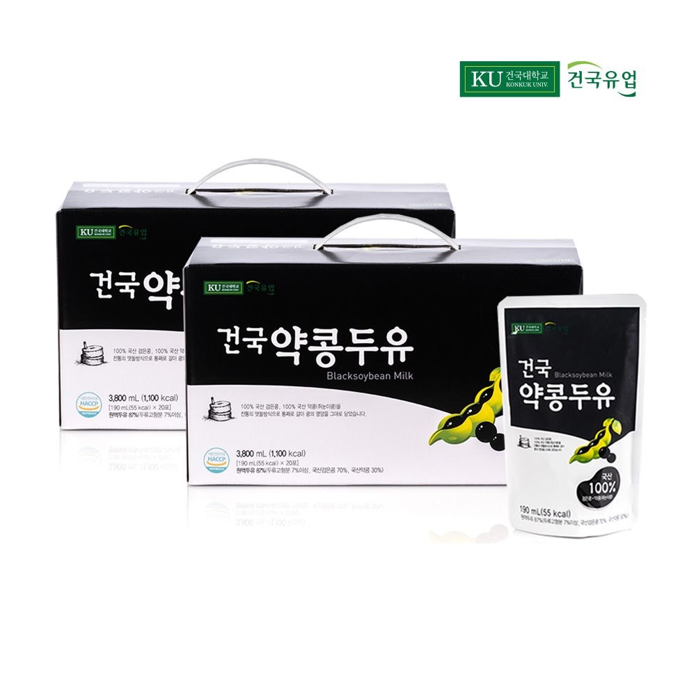 [오늘출발] 건국유업 건국 약콩두유 40팩 / 100% 국산 검은콩과 국산 약콩