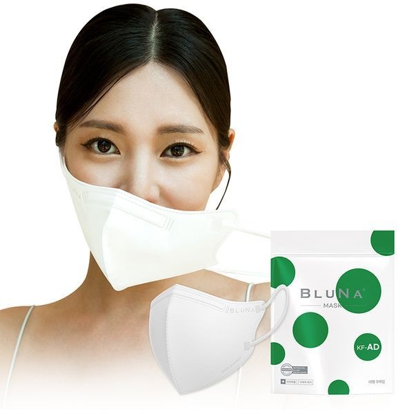 블루나 블루나 숨편한 KF-AD 2D 50매 대형 중형 화이트 비말마스크 새부리형