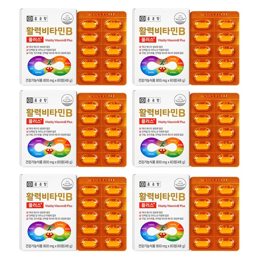 종근당건강 활력비타민B 플러스 60정 6박스