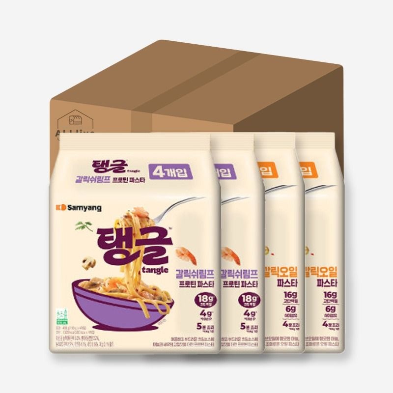 삼양 삼양 봉지 라면 멀티 총4팩 탱글 파스타 갈릭쉬림프 2팩 + 갈릭오일 2팩