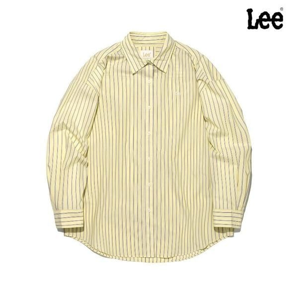 Lee 리 우먼 스트라이프 오버핏 셔츠 레몬 LE2601SH61LM GWM158 RGS868
