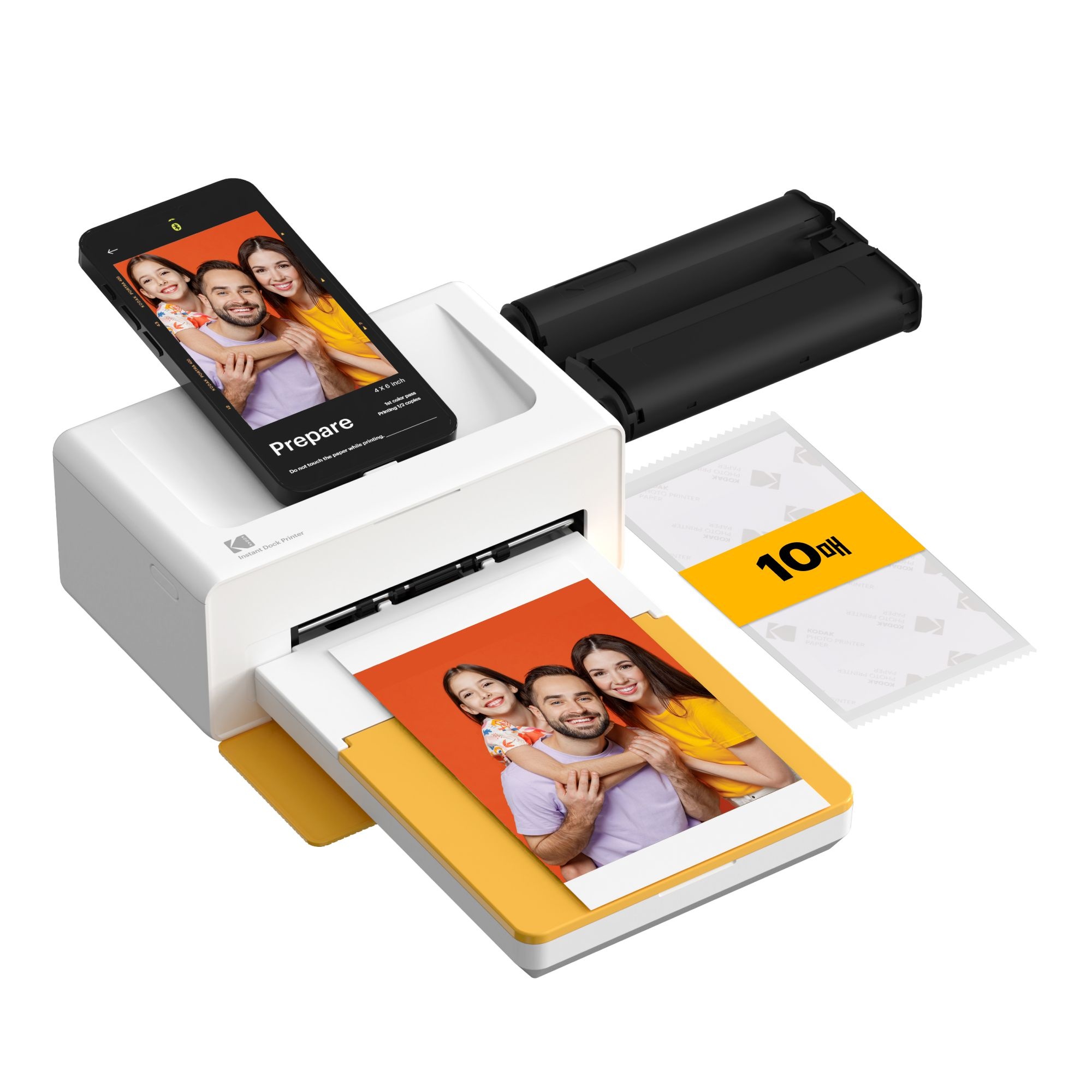 코닥 도크2 레트로 PD460 (카트리지 10매 내장) 가정용 포토프린터 즉석사진기 핸드폰 스마트폰 사진인화기