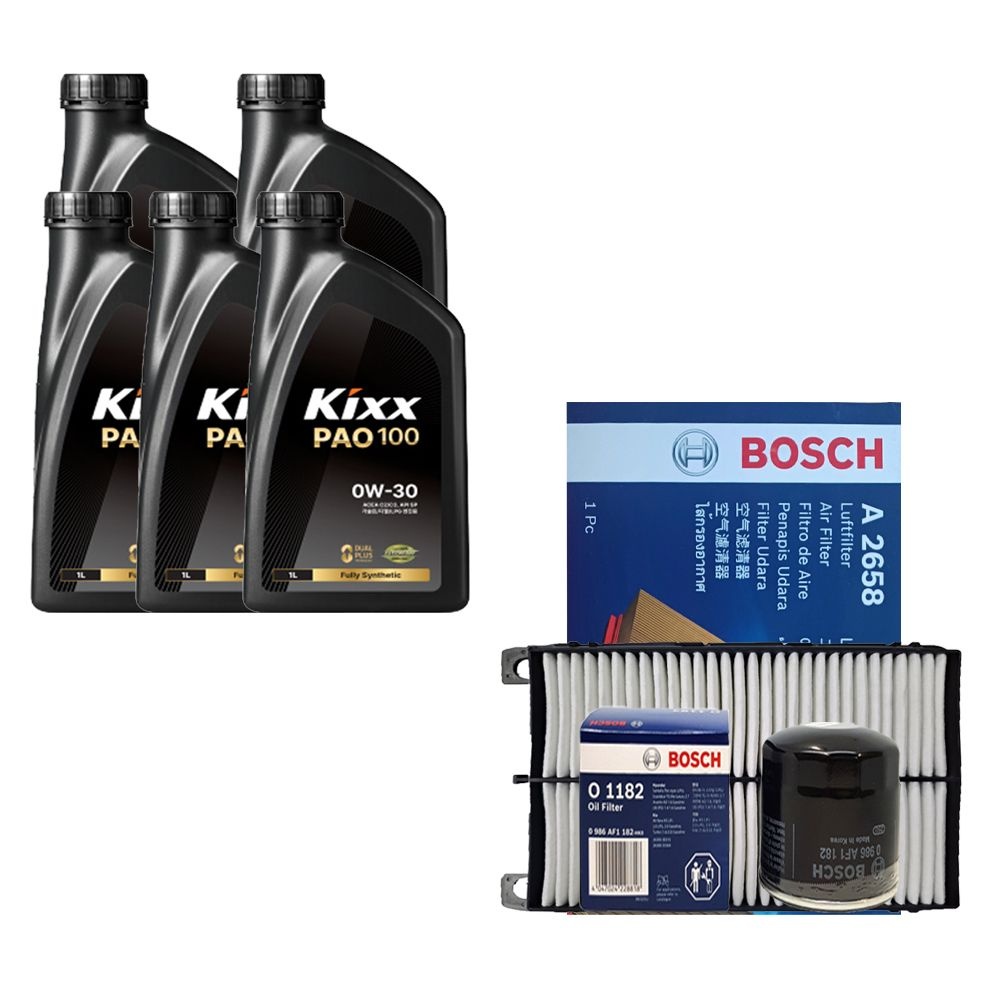 킥스 그랜저IG 2.4 가솔린 킥스 PAO100 0W30 5L 엔진오일 보쉬 필터 세트