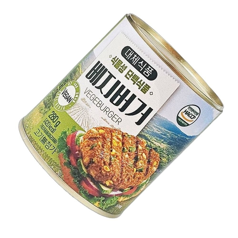 (주)시즈너 삼육 도시락반찬 베지버거 비건 농산물 280g 1개 간편한 캔푸드 식당용 캔반찬 캠핑용