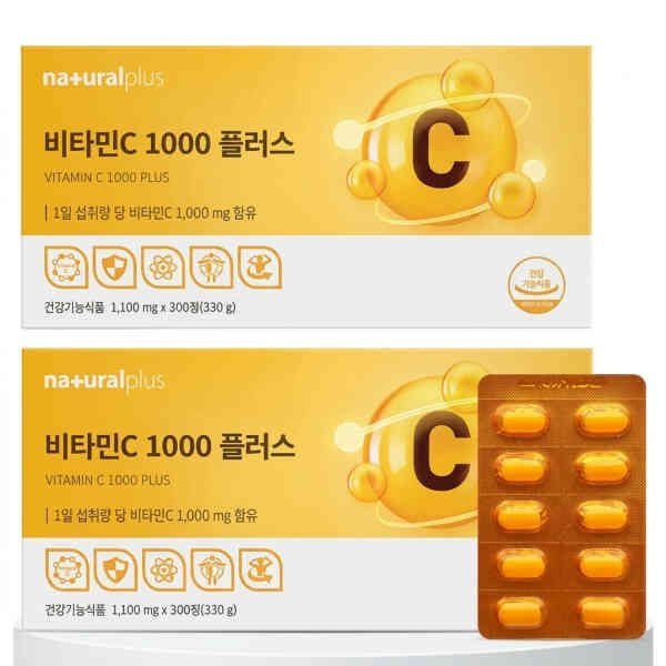 내츄럴플러스 비타민C 1000 플러스 300정 2박스(총600정) / 대용량 고함량 비타민씨 (단독특가) 628190