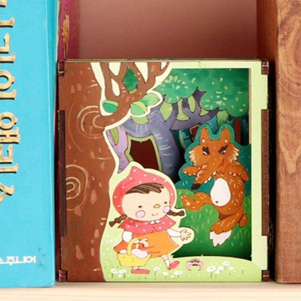 아트 우드북 만들기 빨간모자 나무공예재료 팝업북만들기