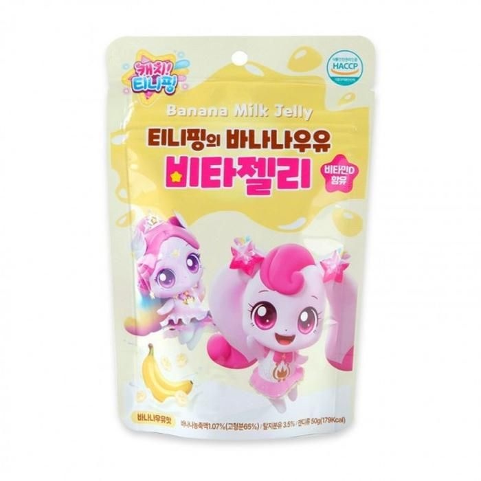 [룽스_66]바나나우유 비타젤리 캐릭터과자 50g-8EA