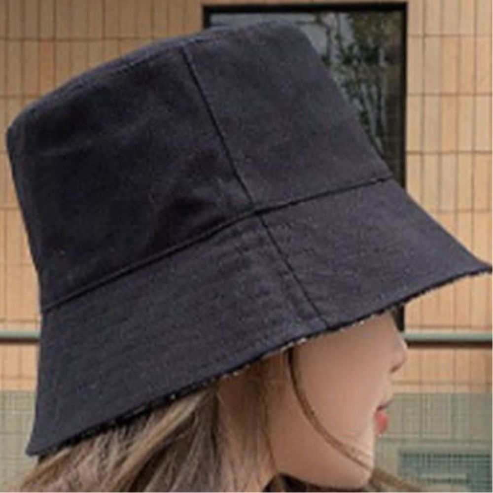여자 체크안감 양면 가을 벙거지모자 30대 여행 연중 봄햇살