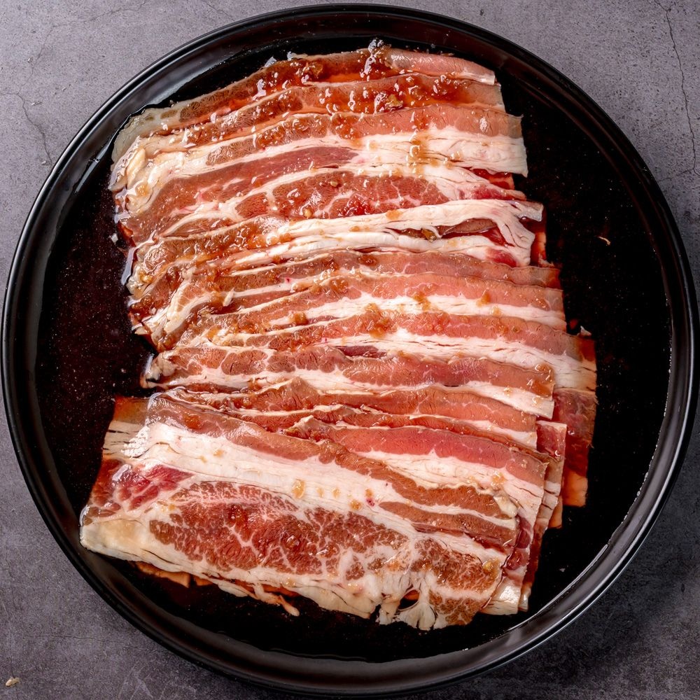유니웰푸드 런칭기념 온가족 최애 순한양념 우삼겹 불고기 500g+500g