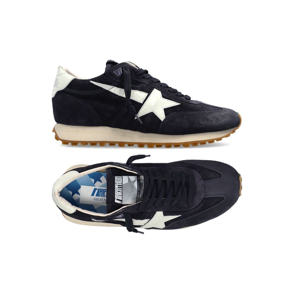 골든구스 26FW 여성 러닝 마라톤 M77 스웨이드 스니커즈 블루/밀크 GWF01071 F008333 50857