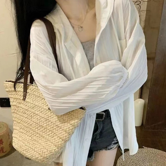 루즈핏 캠버스 후드 셔츠 MK-5053