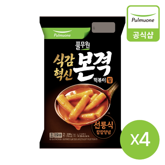 풀무원 식감혁신 본격 떡볶이 밀떡볶이 선릉식 (330g)X4개