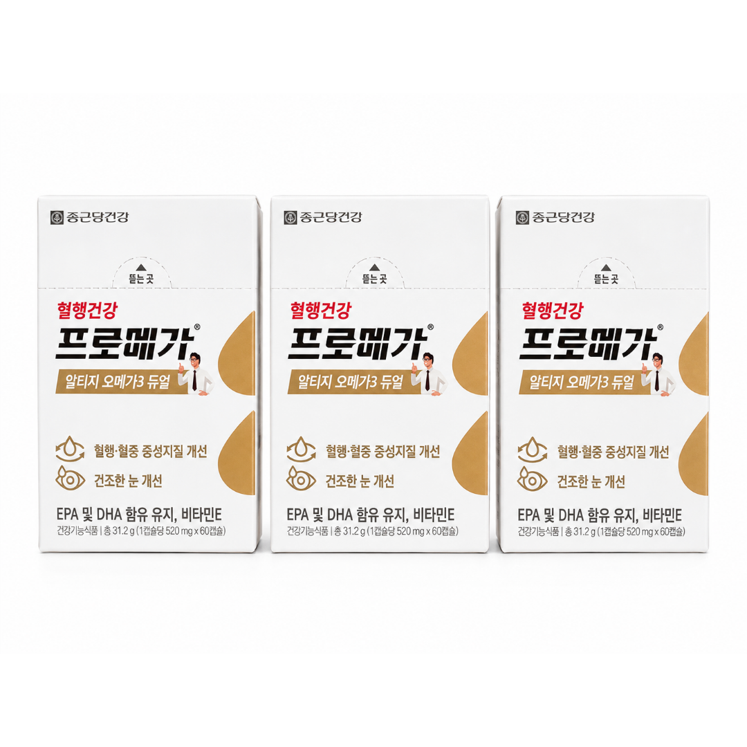 [온누리7%혜택]종근당건강 프로메가 알티지 오메가3 듀얼  60캡슐 X 3박스
