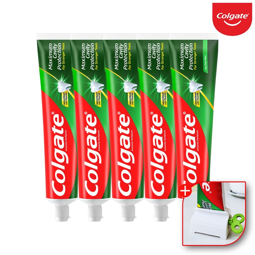 콜게이트 잇몸 충치예방 고불소치약 쿨민트 175gx5개+치약짜개