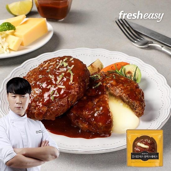 최현석 한돈한우 더블 치즈 함박스테이크 180g*17팩 311394